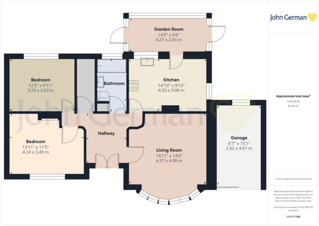 2 bedroom detached bungalow for sale - floorplan