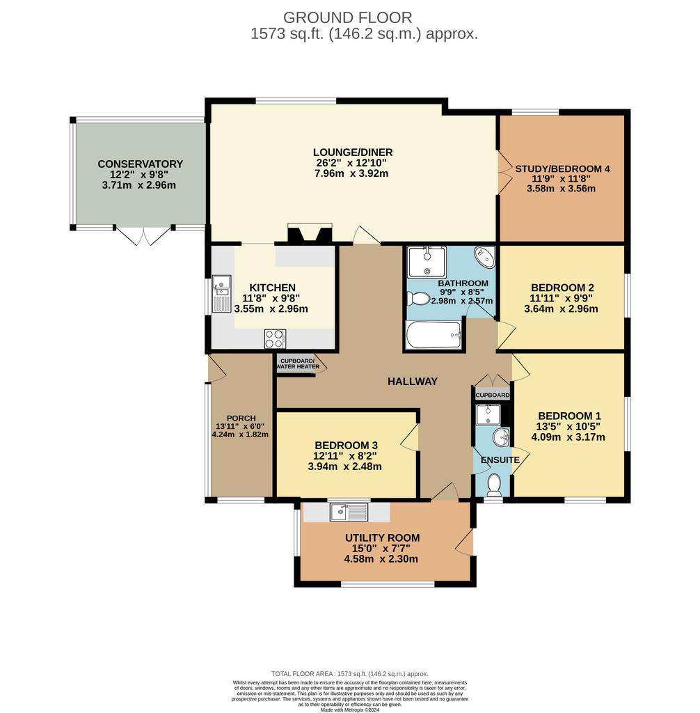 3 bedroom bungalow for sale - floorplan