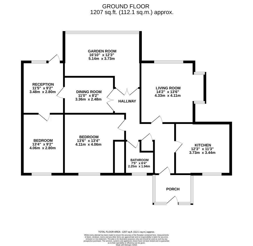 3 bedroom bungalow for sale - floorplan