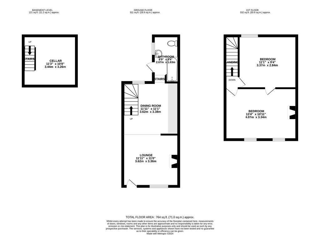 2 bedroom terraced house for sale - floorplan