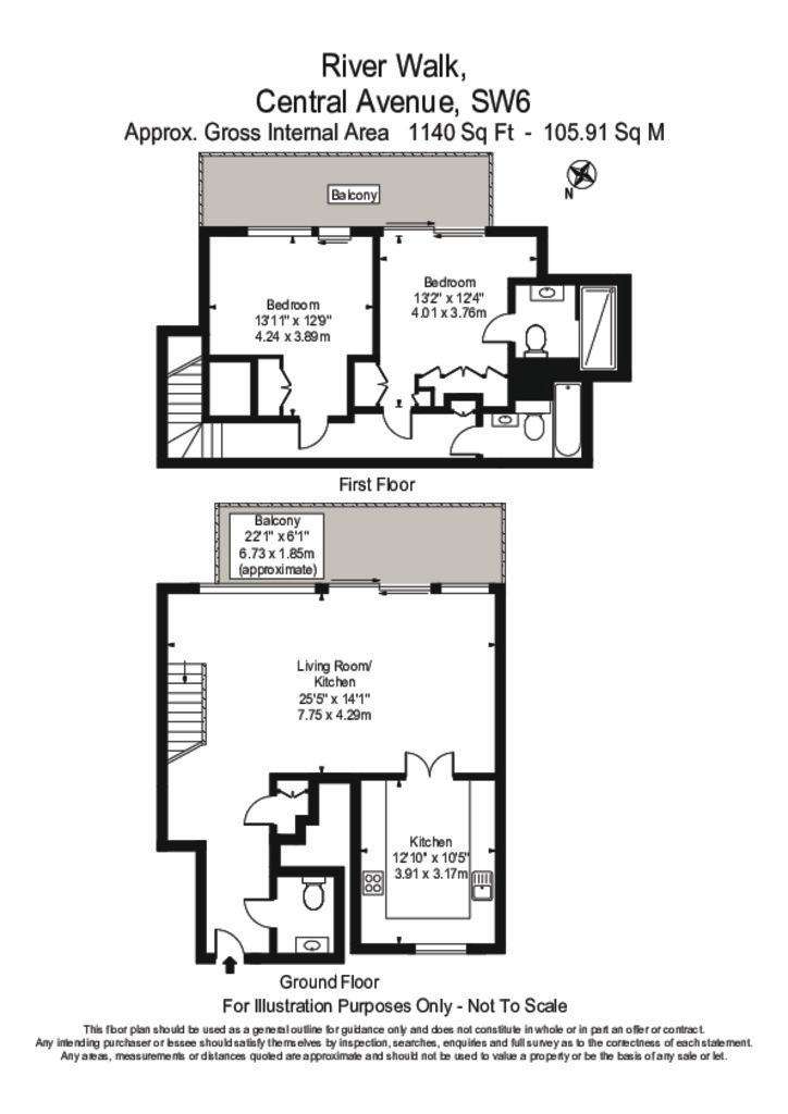 2 bedroom flat to rent - floorplan