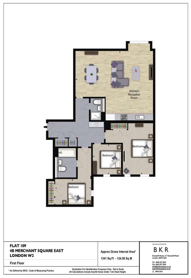 3 bedroom flat to rent - floorplan