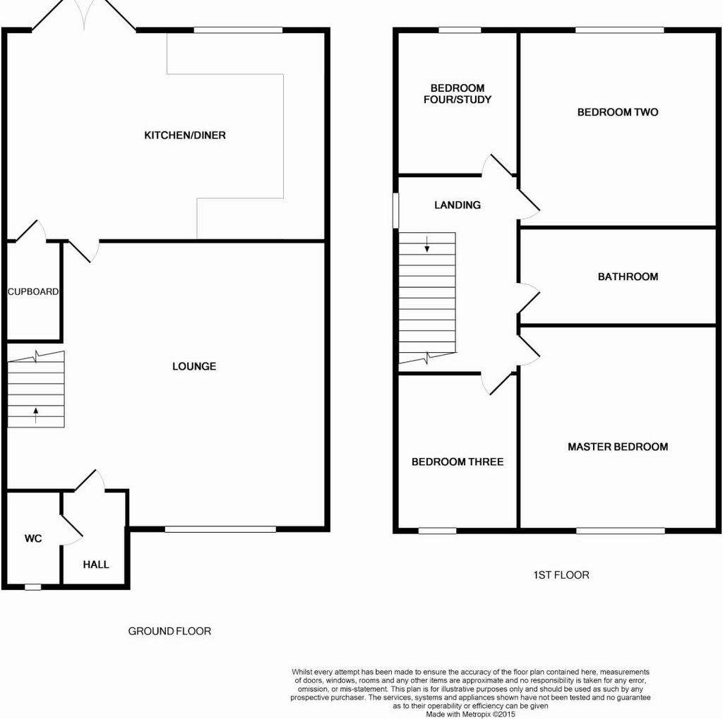 4 bedroom end of terrace house to rent - floorplan