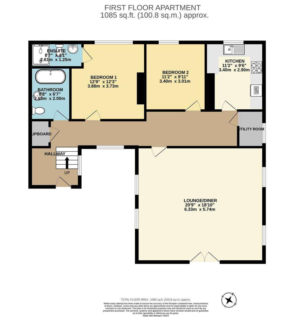 2 bedroom flat to rent - floorplan