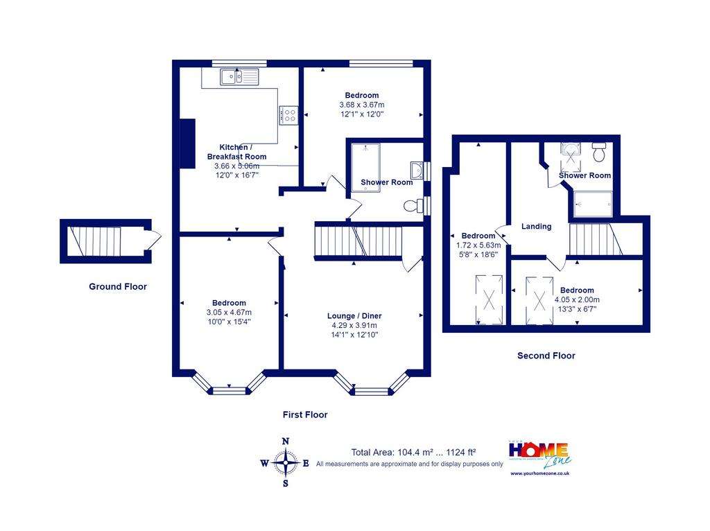 4 bedroom maisonette for sale - floorplan