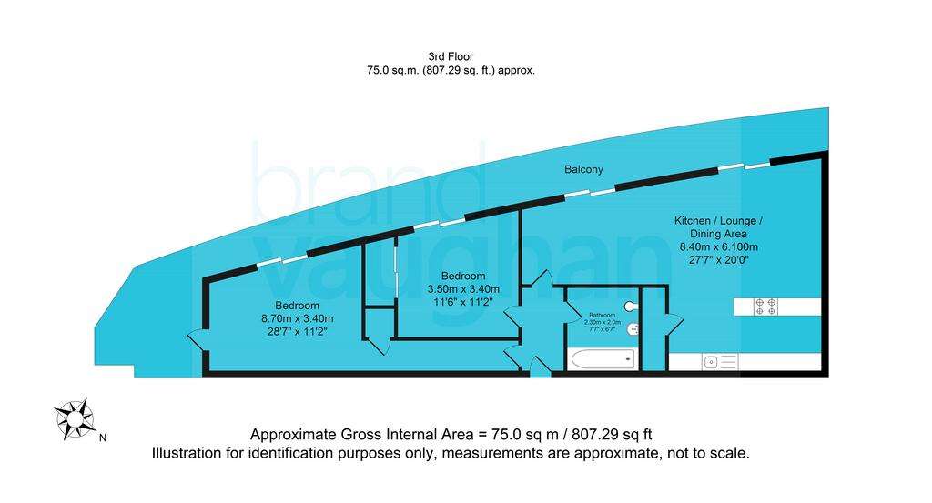 2 bedroom flat for sale - floorplan