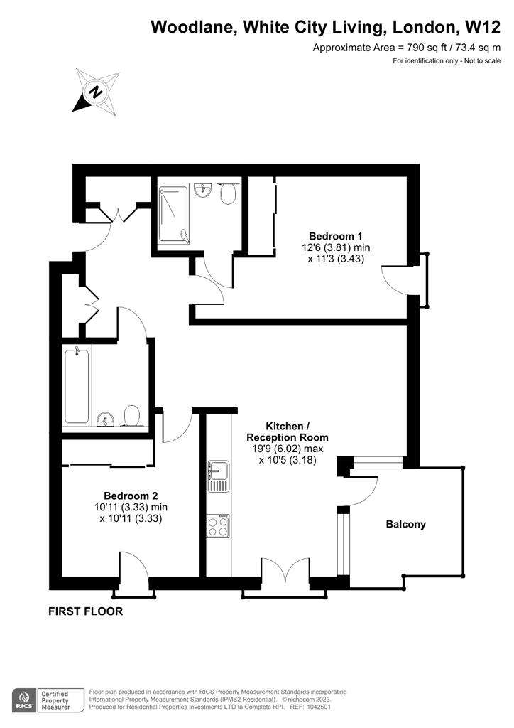 2 bedroom flat to rent - floorplan