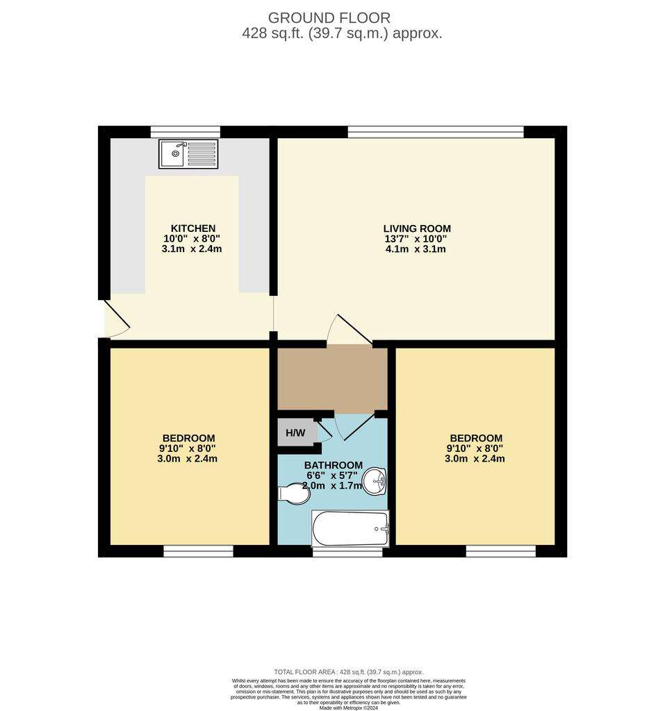 2 bedroom bungalow for sale - floorplan