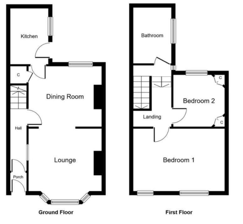 2 bedroom terraced house for sale - floorplan