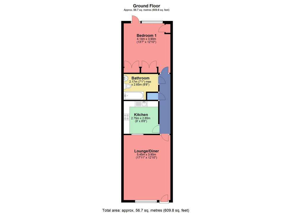 1 bedroom flat for sale - floorplan