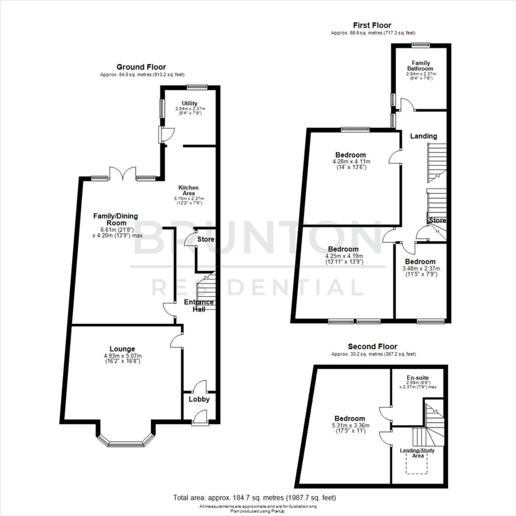 4 bedroom terraced house for sale - floorplan