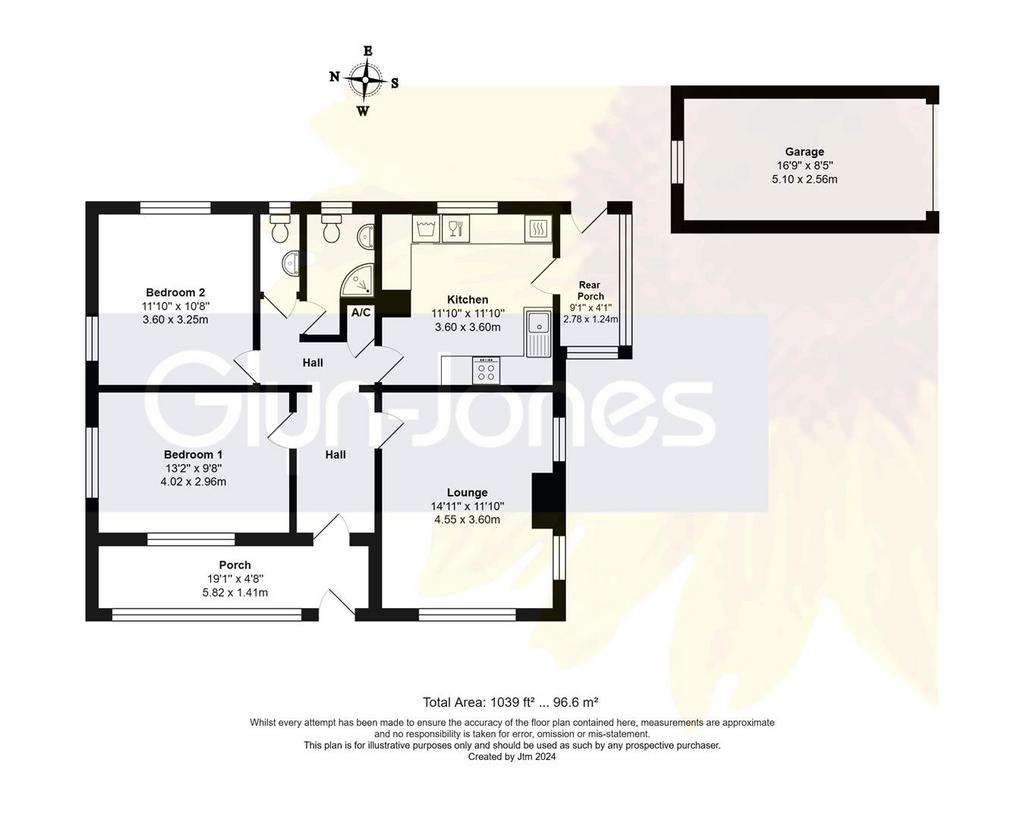 2 bedroom detached bungalow for sale - floorplan