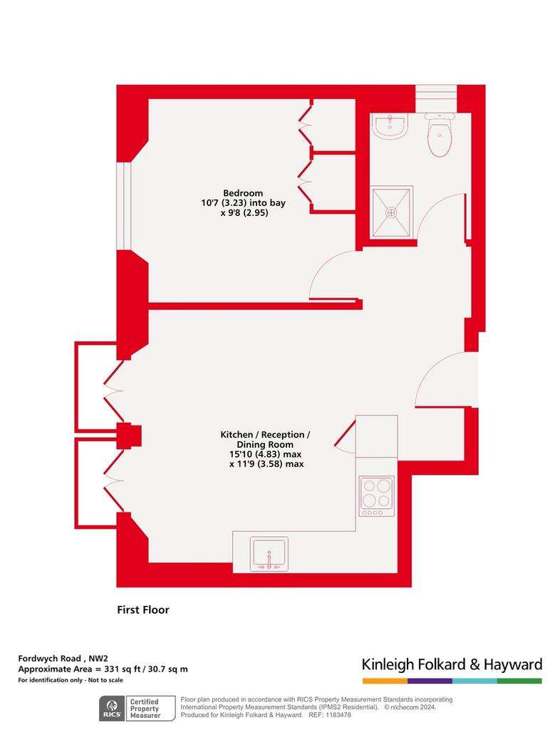 1 bedroom flat to rent - floorplan