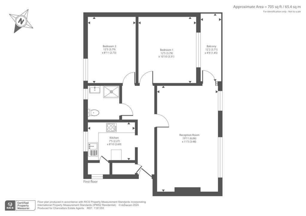 2 bedroom flat for sale - floorplan