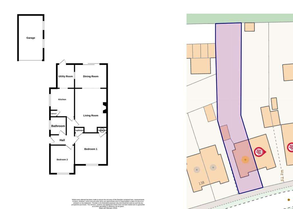 2 bedroom bungalow for sale - floorplan