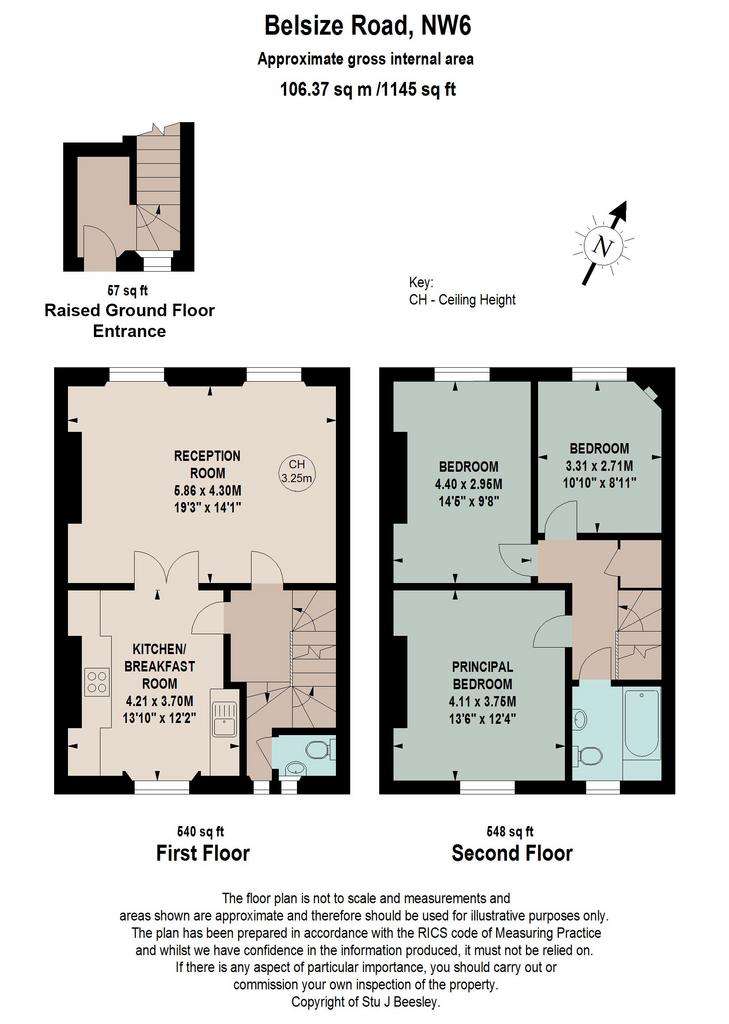 3 bedroom flat to rent - floorplan