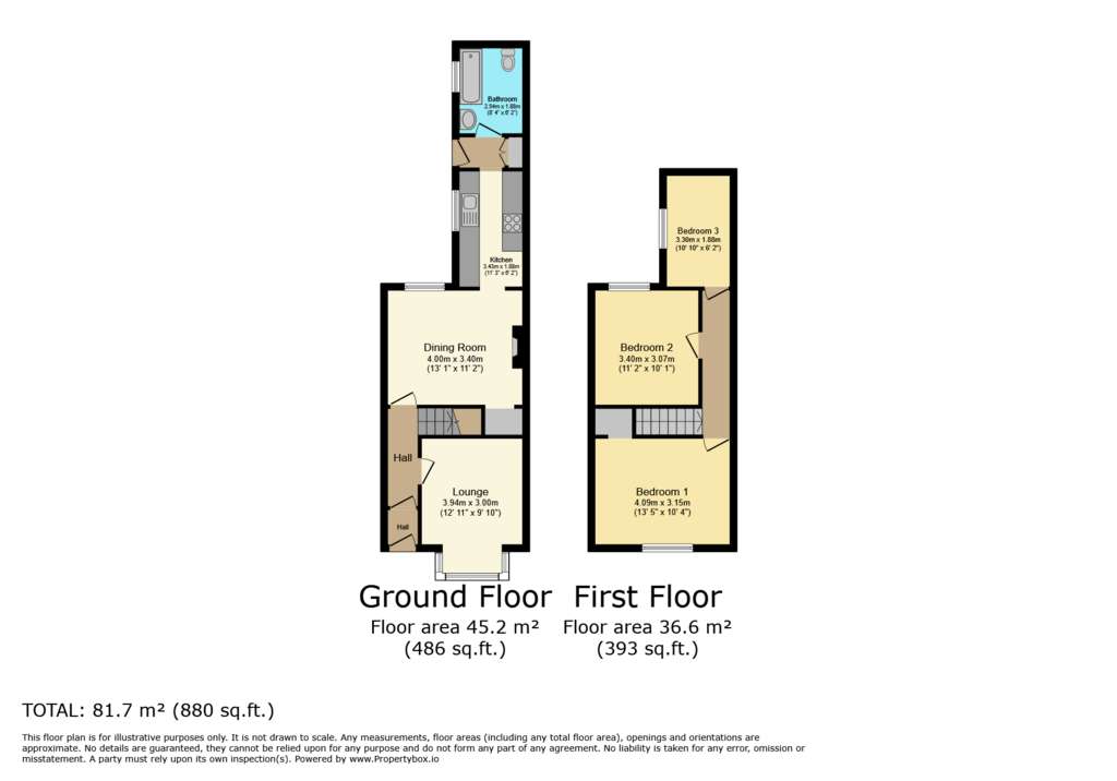 3 bedroom terraced house for sale - floorplan