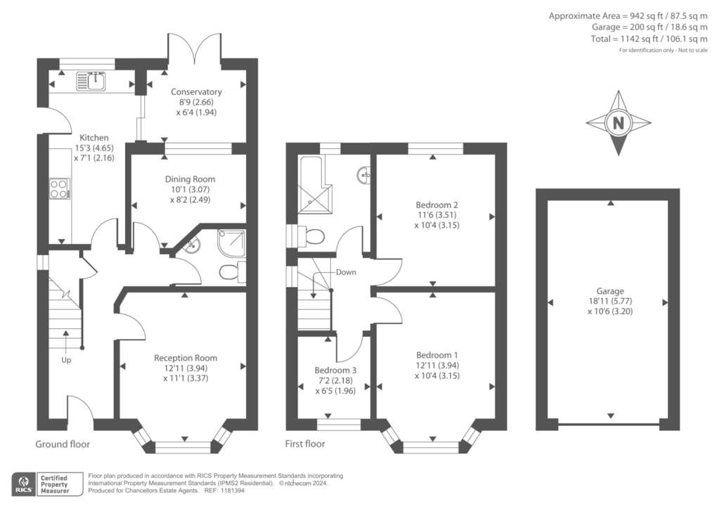 3 bedroom semi-detached house for sale - floorplan