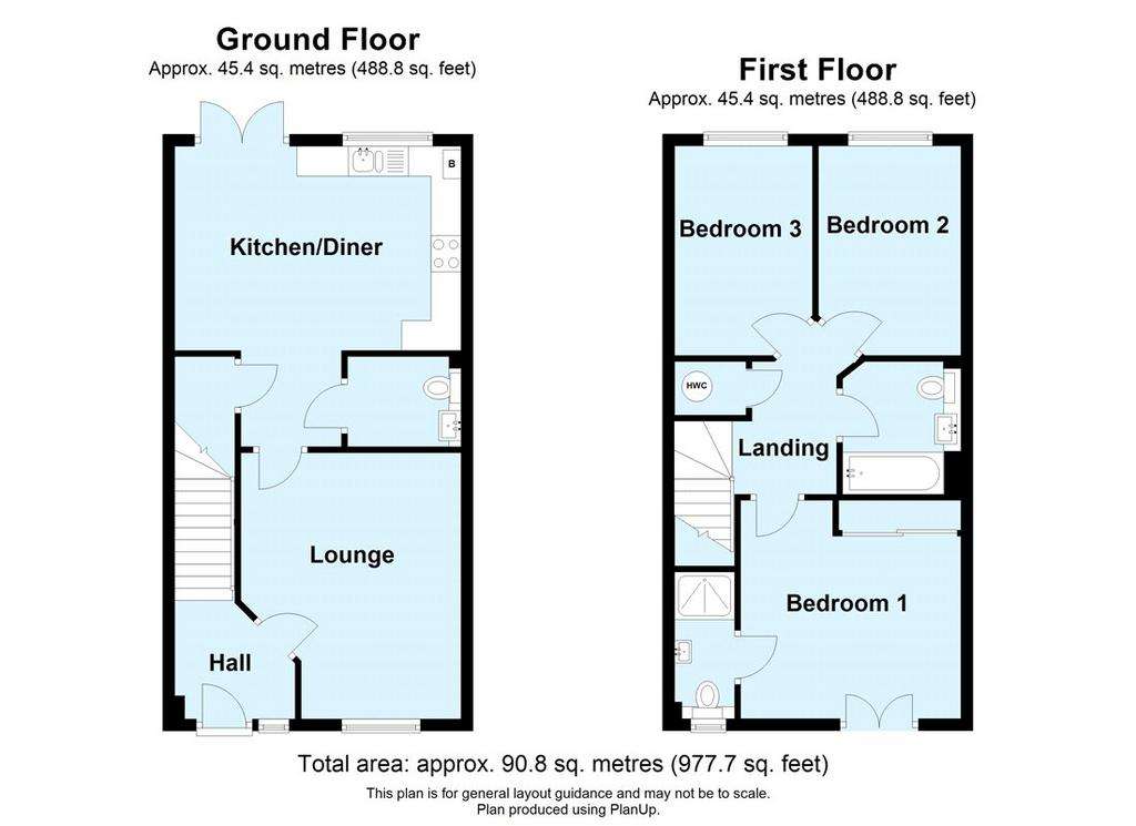 3 bedroom terraced house for sale - floorplan