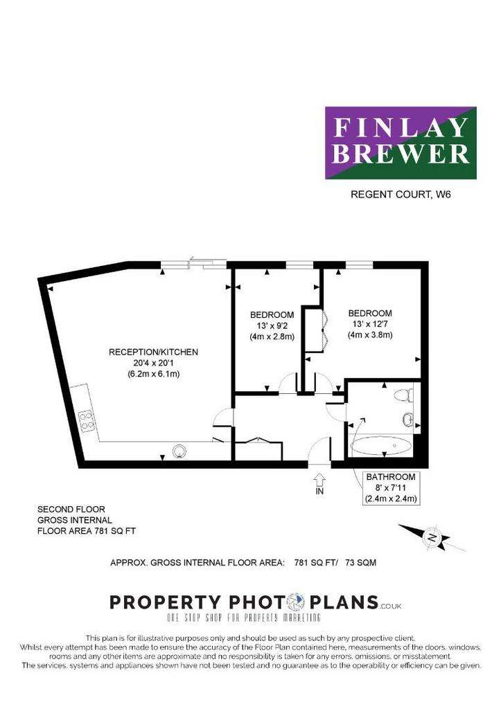 2 bedroom flat to rent - floorplan