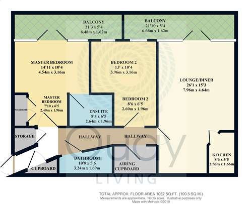 2 bedroom flat to rent - floorplan