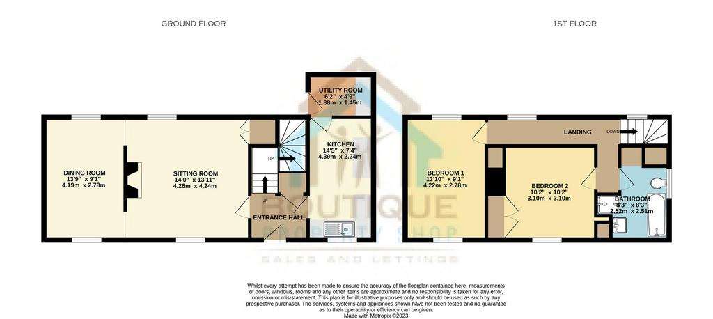 2 bedroom detached house to rent - floorplan