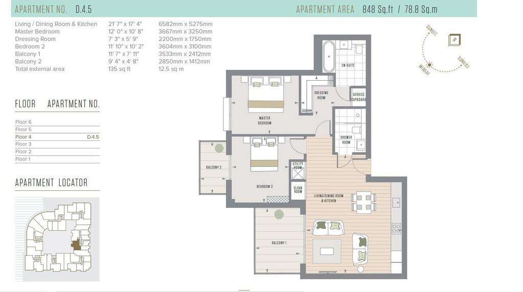 2 bedroom flat to rent - floorplan