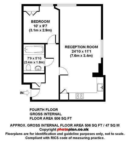 1 bedroom flat to rent - floorplan