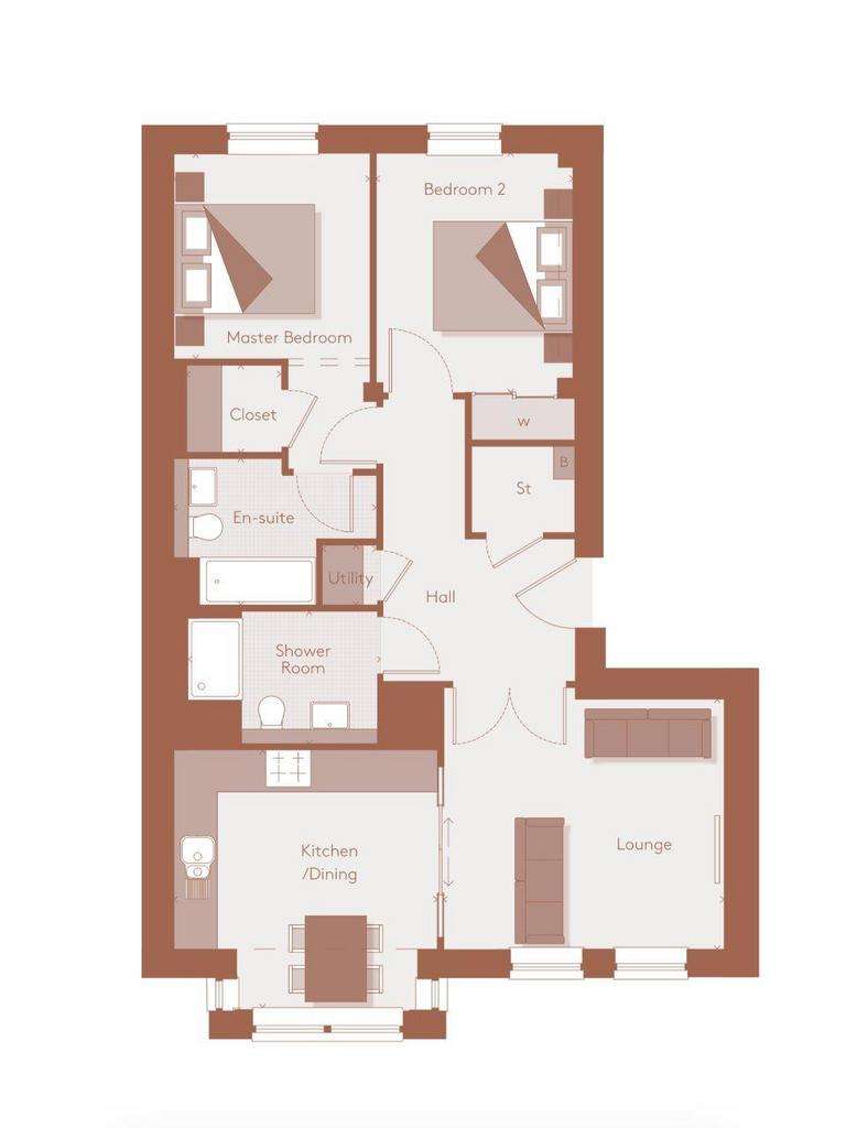 2 bedroom flat to rent - floorplan