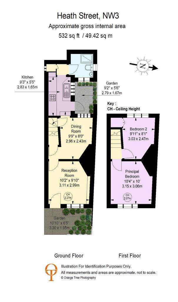 2 bedroom terraced house for sale - floorplan