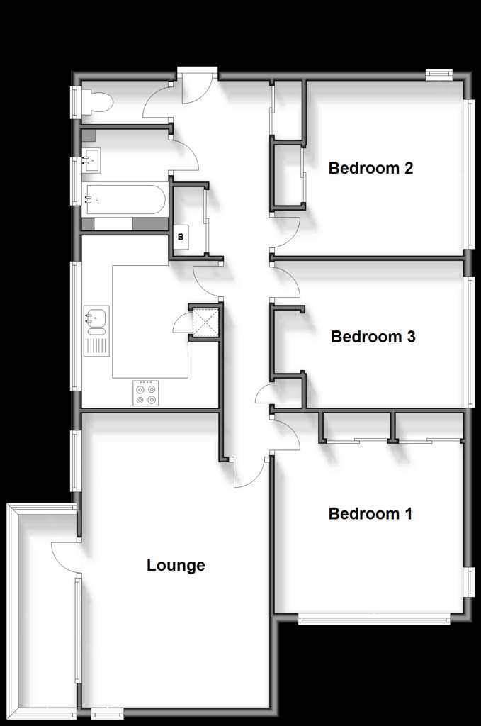 3 bedroom ground floor flat for sale - floorplan