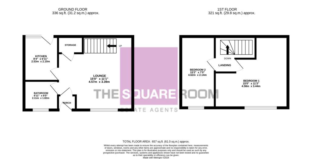 2 bedroom terraced house for sale - floorplan