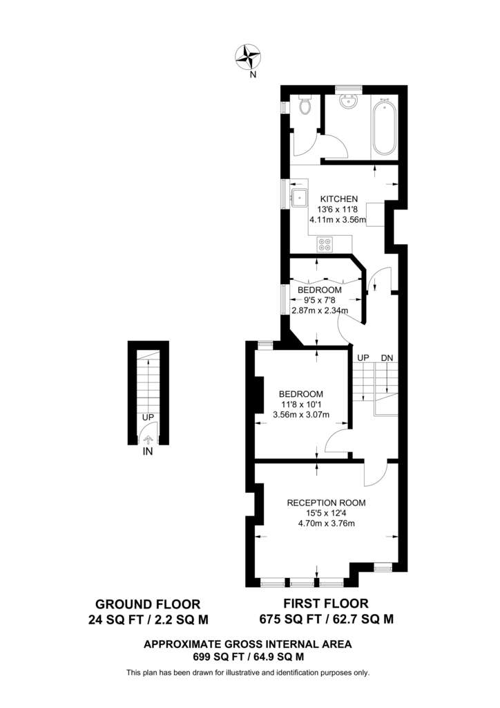 2 bedroom flat to rent - floorplan