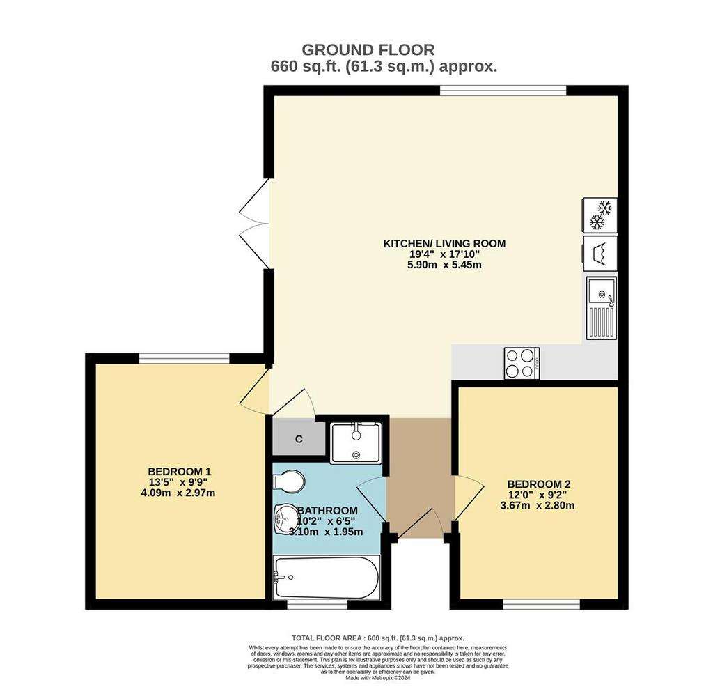 2 bedroom Lodge for sale - floorplan