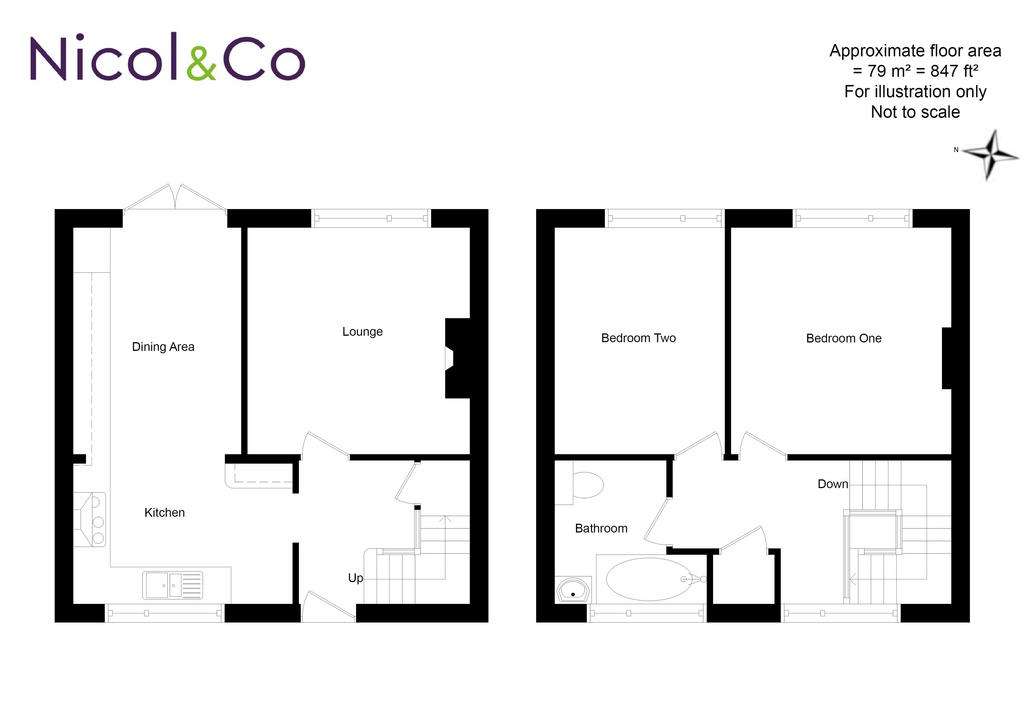 2 bedroom semi-detached house for sale - floorplan