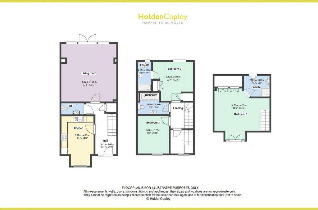 3 bedroom terraced house for sale - floorplan