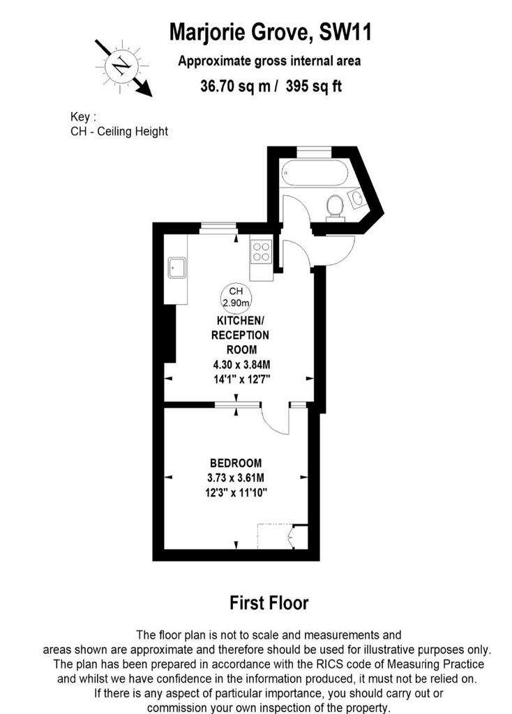 1 bedroom flat to rent - floorplan