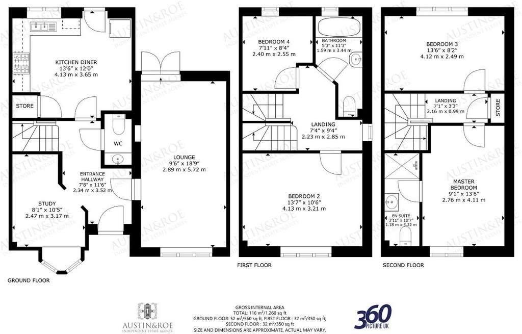 4 bedroom town house for sale - floorplan