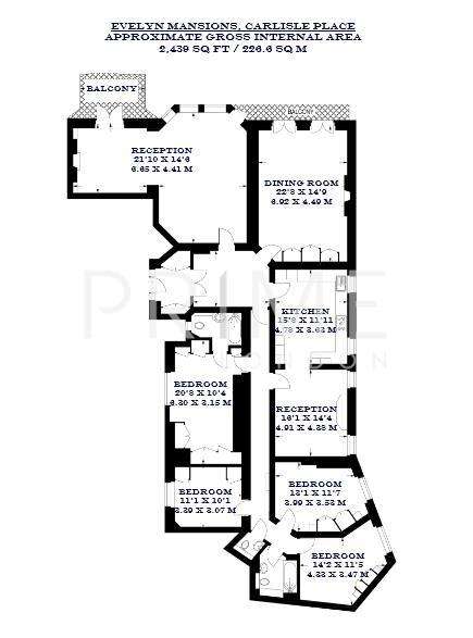 4 bedroom flat to rent - floorplan