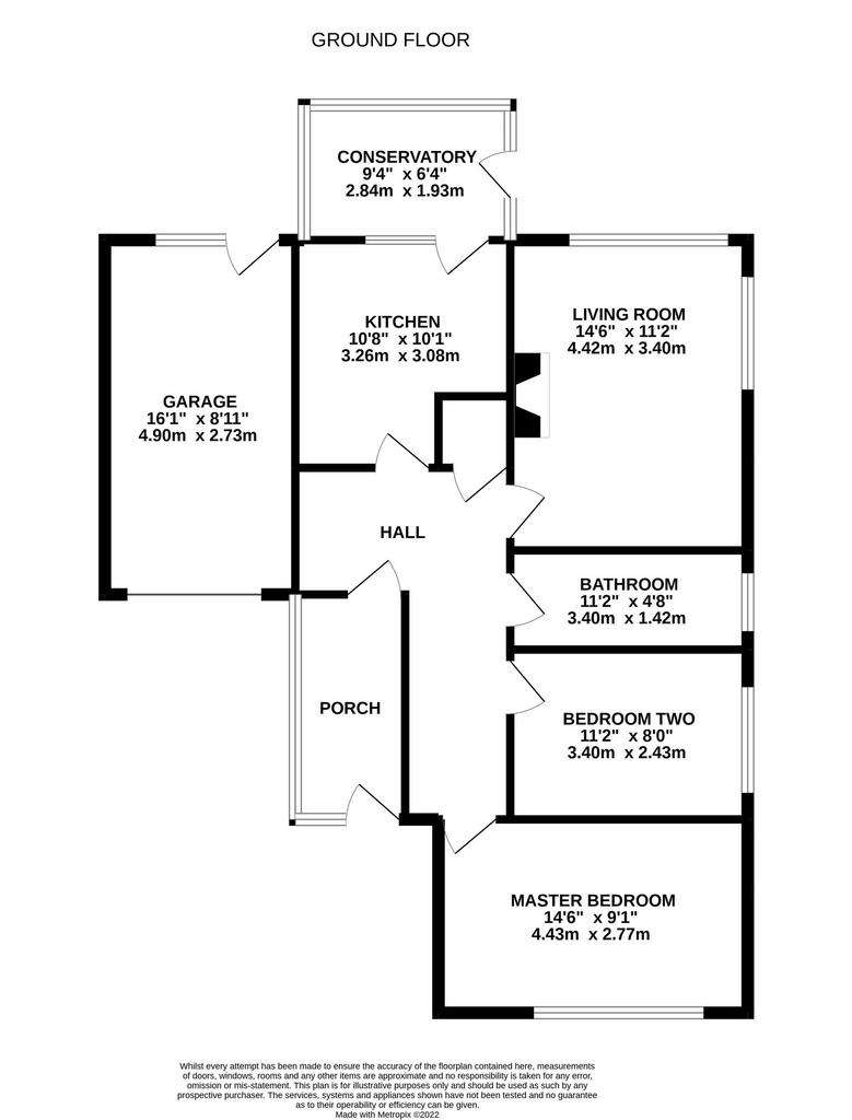 2 bedroom detached bungalow for sale - floorplan