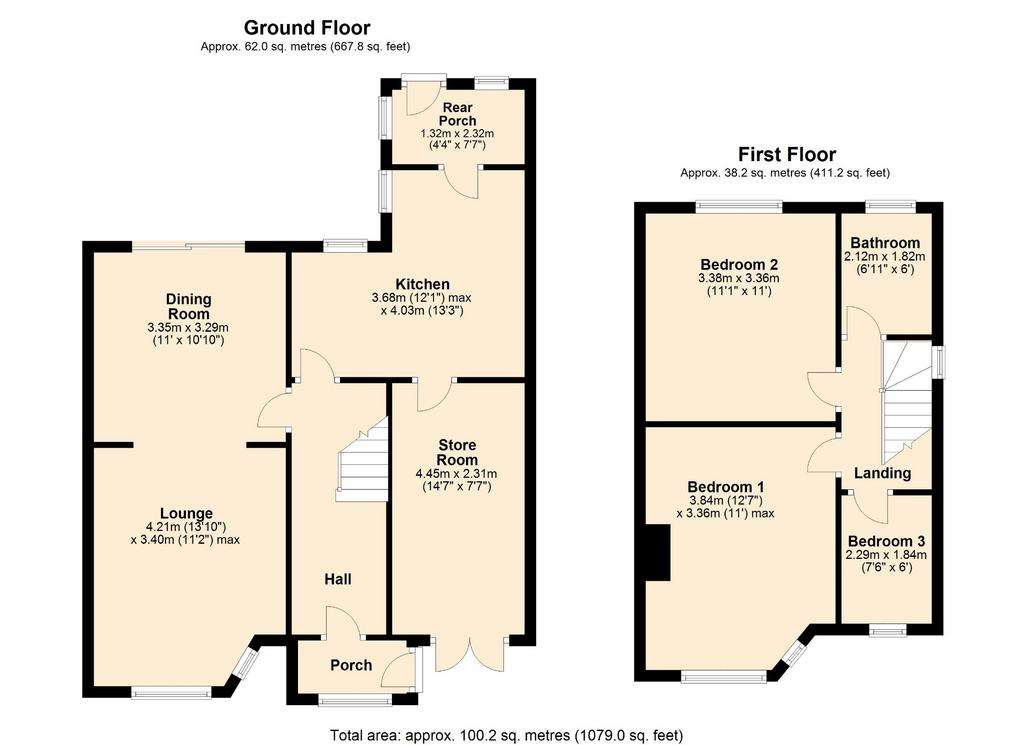 3 bedroom semi-detached house for sale - floorplan