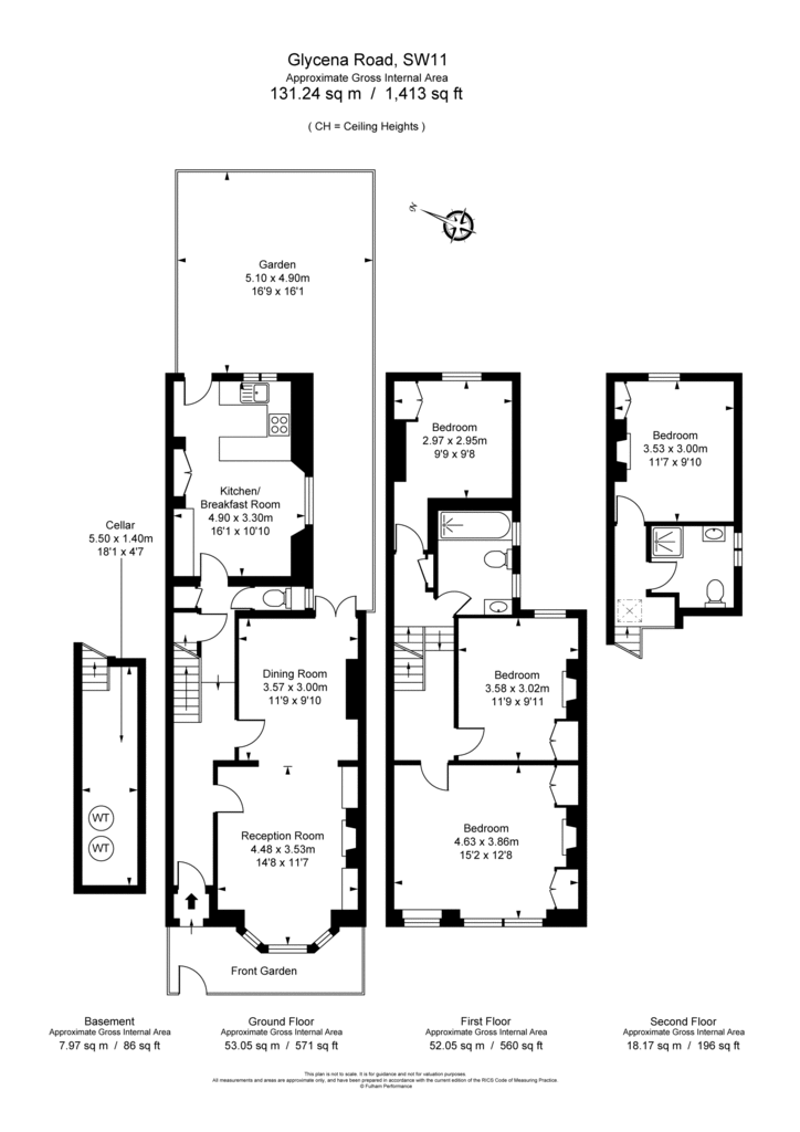 4 bedroom terraced house for sale - floorplan