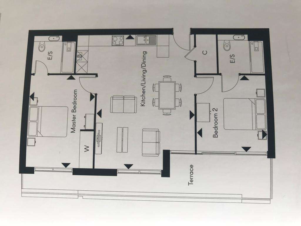 2 bedroom flat to rent - floorplan