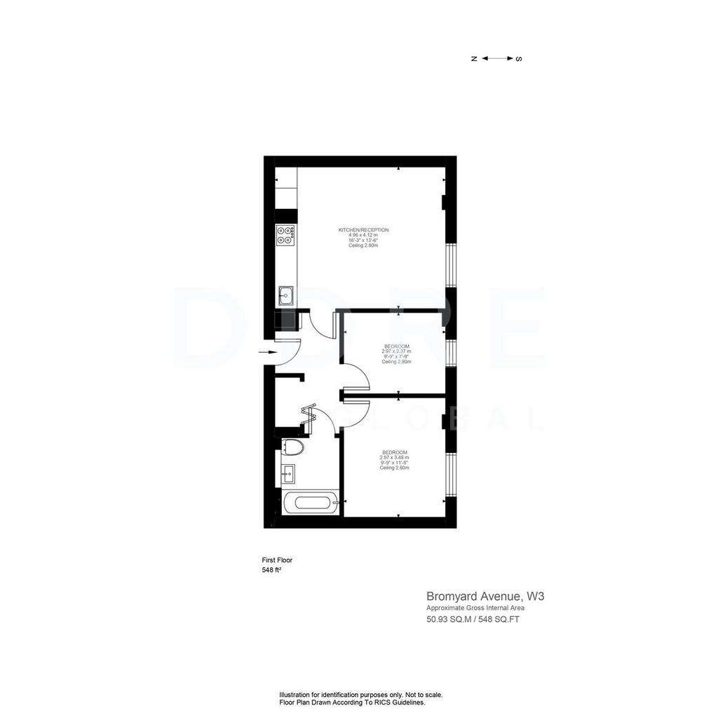 2 bedroom flat to rent - floorplan