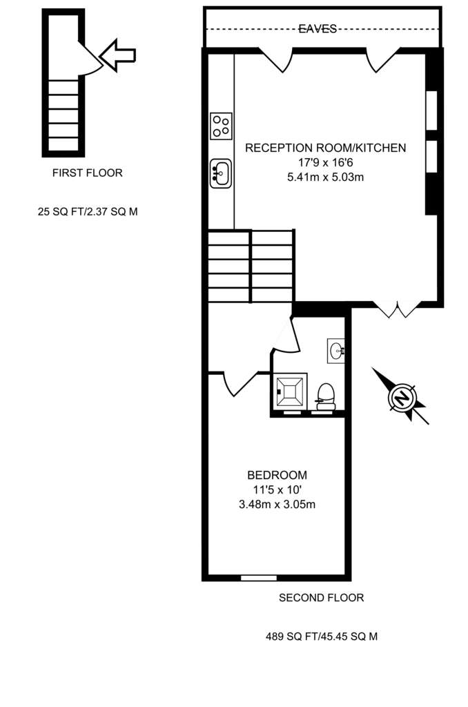 1 bedroom flat to rent - floorplan