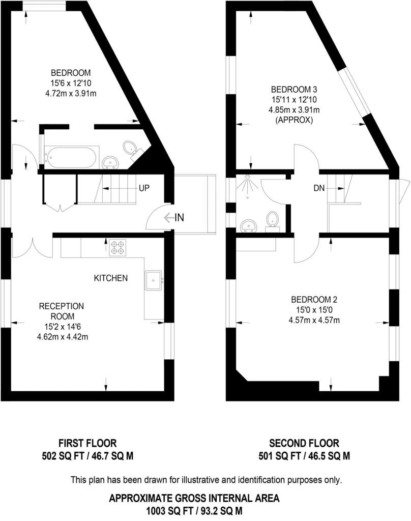 3 bedroom maisonette to rent - floorplan