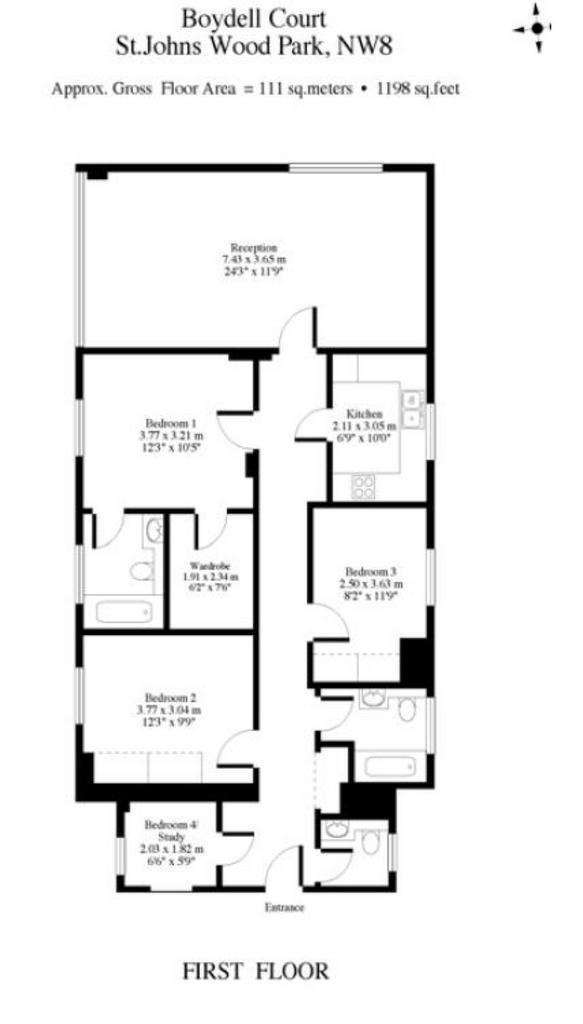 4 bedroom flat to rent - floorplan