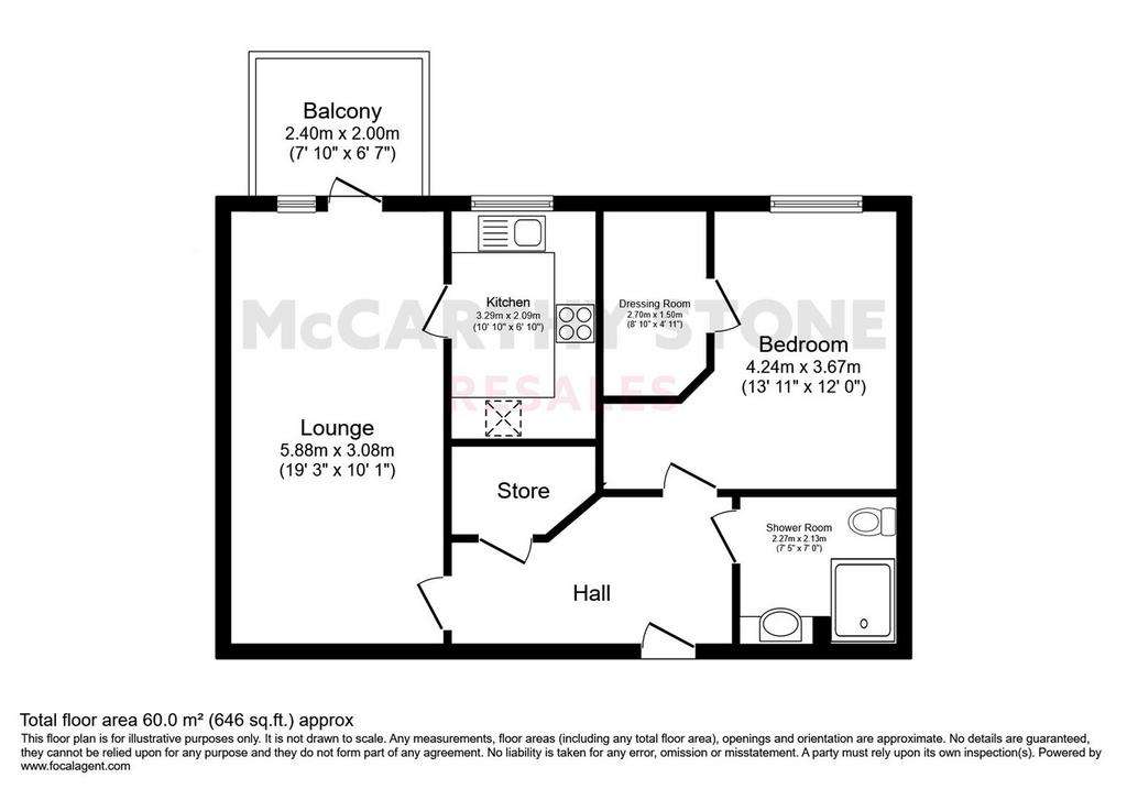 1 bedroom flat for sale - floorplan