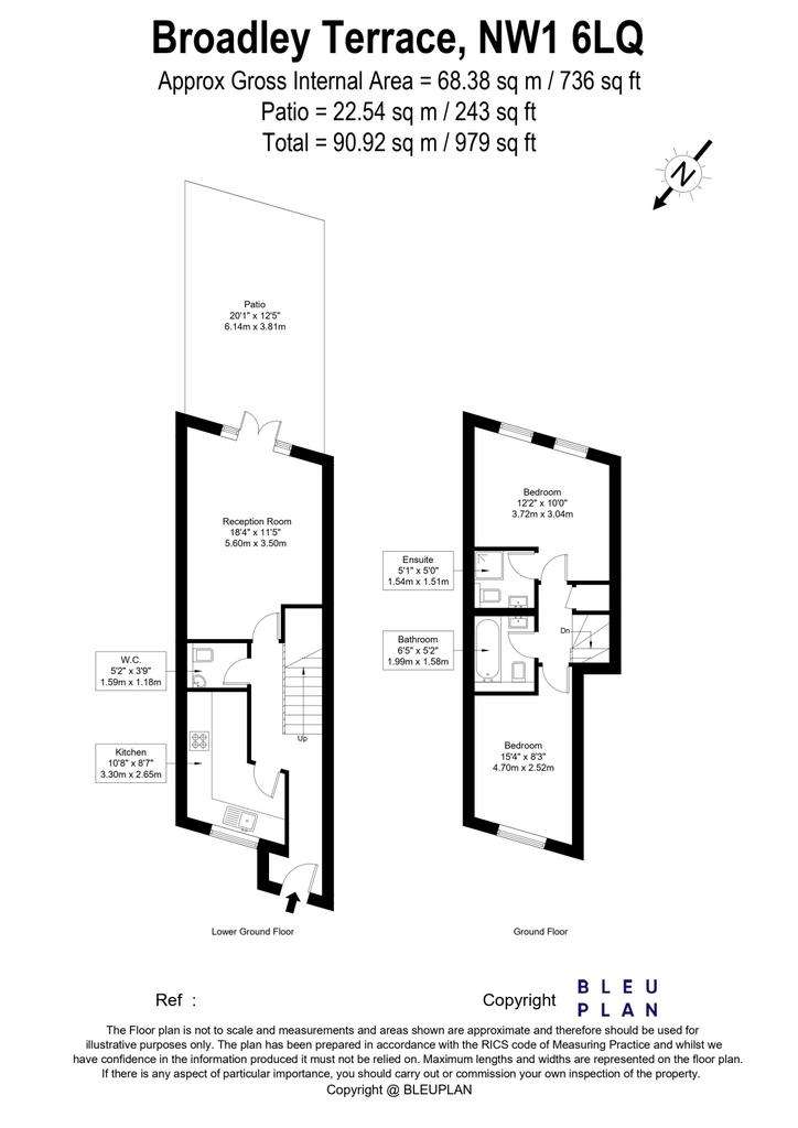 2 bedroom flat to rent - floorplan