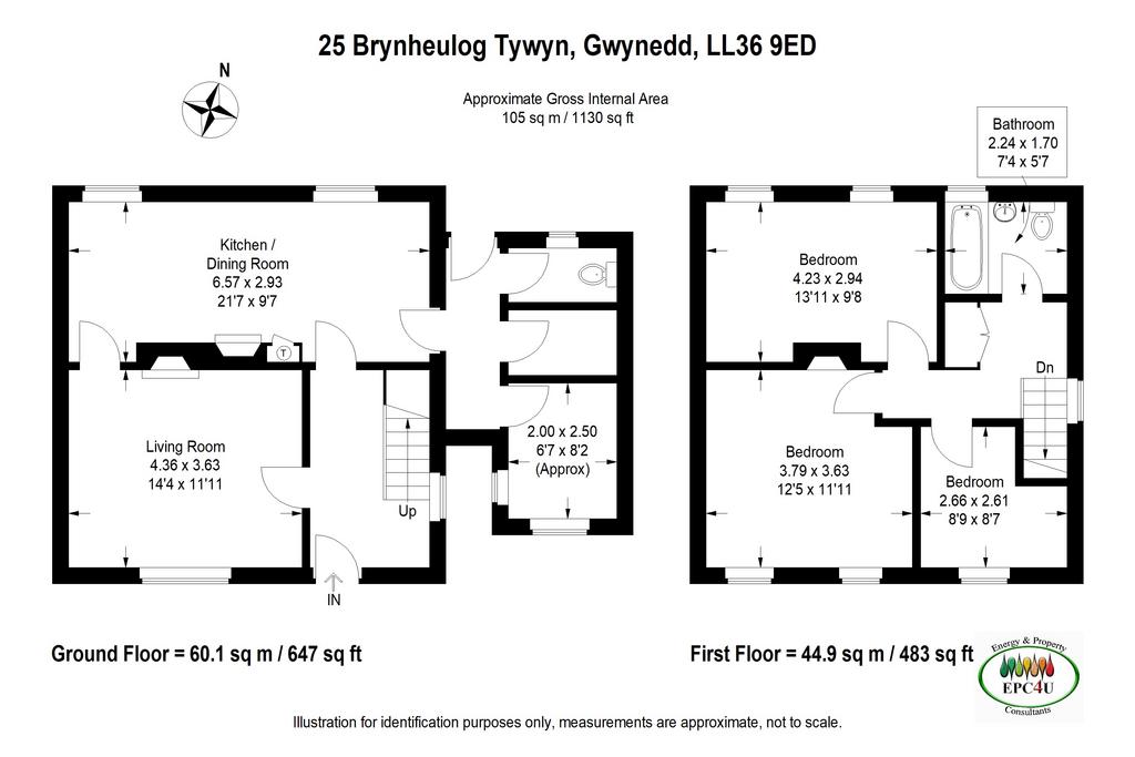 3 bedroom semi-detached house for sale - floorplan